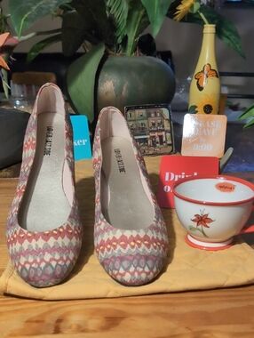 Patterned Pink Multicolor Women's Flats